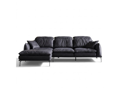 Sofá de cuero sofá de esquina sofá sofá sofá tapizado conjunto de esquina muebles de diseño.