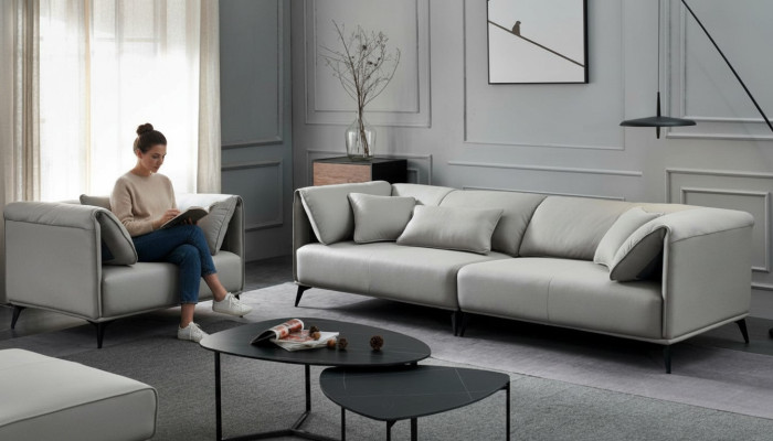 Sofá de diseño italiano Conjunto de sofás de 4 + 1 plazas Sofá Tapizado Muebles