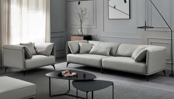 Sofá de diseño italiano Conjunto de sofás de 4 + 1 plazas Sofá Tapizado Muebles