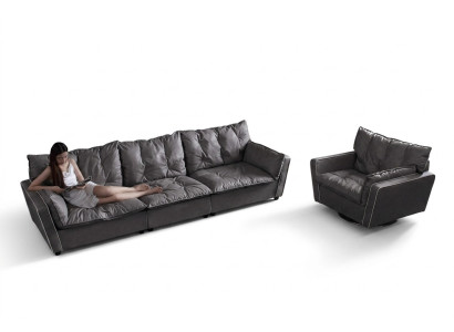 Sofá de 5 plazas + 1 plaza Sofás Sofá Tapizado Muebles italianos Cuero