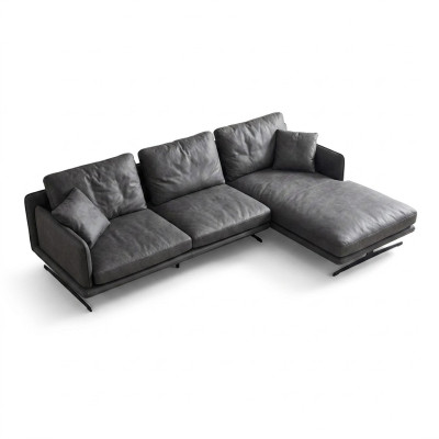 Muebles italianos estilo suave para salón, diseño de sofás en forma de L.