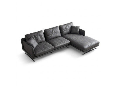 Muebles italianos estilo suave para salón, diseño de sofás en forma de L.
