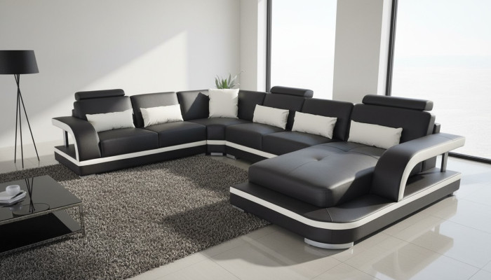Sofá esquinero de salón en forma de U de madera, nuevo diseño moderno, acolchado, sofá.