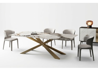 Diseño Mesas de comedor Sala de estar 180x90cm Muebles Mesa Mesa de comedor Acero inoxidable x patas