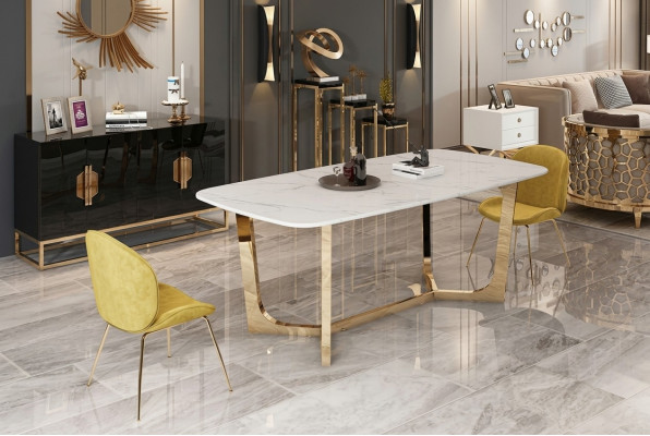 Muebles de estilo italiano Mesa de comedor Mesa Muebles de madera Comedor 180x90 cm Mesas de comedor