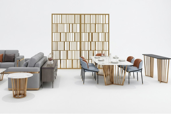 Comedor Sala de estar Mesas de diseño de acero inoxidable 180x90cm Muebles de lujo Mesa de comedor Mesa