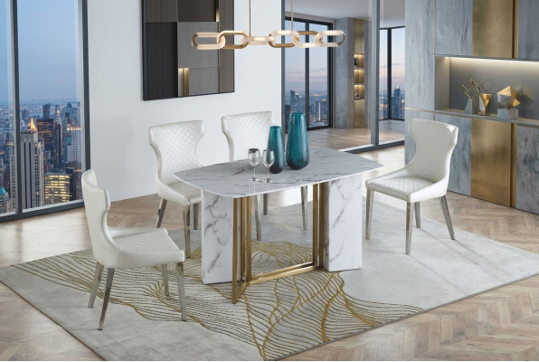 Muebles de lujo de mármol Mesas 180x90cm Sala de estar Hotel Comedor Mesa Diseñador Nuevo