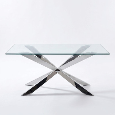 Diseño de mesa de lujo comedor 180x90cm Mesas de comedor de diseño de muebles de vidrio Nuevo