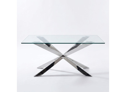 Diseño de mesa de lujo comedor 180x90cm Mesas de comedor de diseño de muebles de vidrio Nuevo