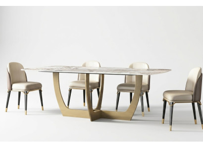 Muebles de lujo de metal Mesa de 180x90cm para sala de estar de hotel Comedor Mesa de diseño Nueva