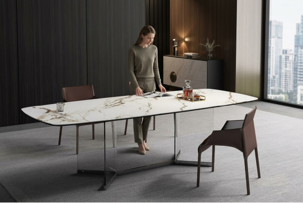 Diseño de mesa de mármol, mesas de salón, mesa de comedor de acero inoxidable, mesa de comedor moderna.
