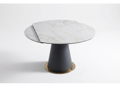 Una elegante mesa redonda de comedor para su comedor en estilo moderno