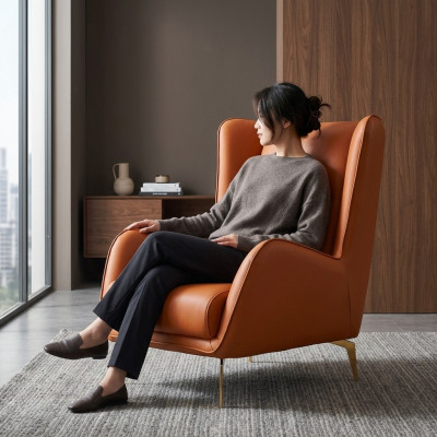 Lujo sillón de club de televisión Tapizado Asiento Diseño Sofá Sillón Relax Cuero Salón