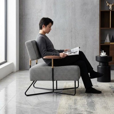 Silla de relax de lujo diseño sofá sofá asiento tela salón club