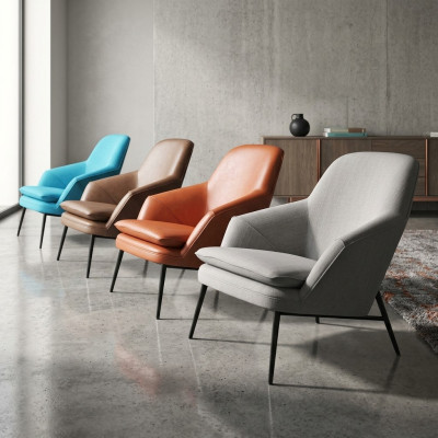 Sillón Diseño Sofá Reláx Textil Salón Lujo Cuero Club Tapiz