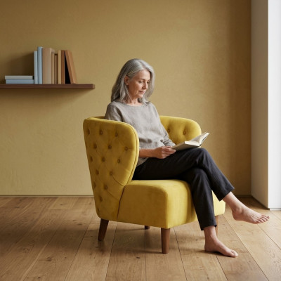 Amarillo Chesterfield sillón xl tela sofá creativo muebles sofás