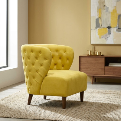 Amarillo Chesterfield sillón xl tela sofá creativo muebles sofás