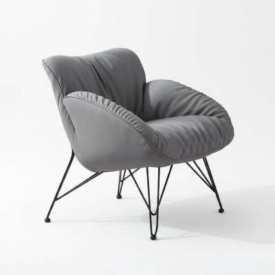 Silla Suave Sala de estar Sofá Sofá Silla Silla Terciopelo Gris