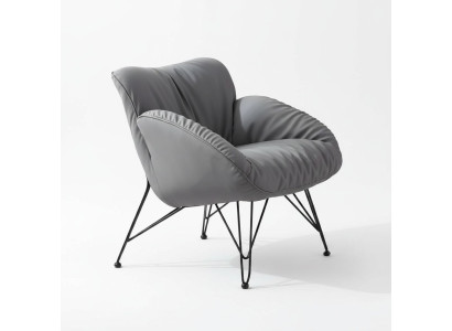 Silla Suave Sala de estar Sofá Sofá Silla Silla Terciopelo Gris