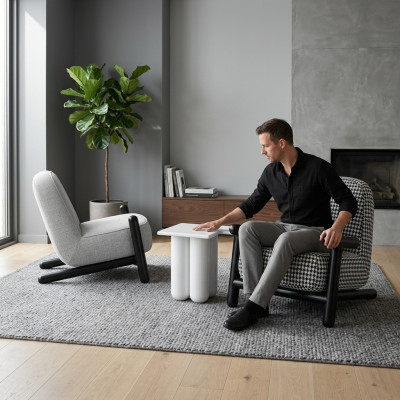 Muebles de diseño de lujo Sillón de diseño moderno 63*80cm Textil Sala de estar