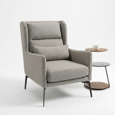 Sillón Silla Acolchado TV Cuero Textil Madera Tela Diseño Sala Club Relax