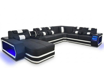 Muebles de salón Sofá Tela Cuero Sofás Tapizados Sofá de esquina Diseño Sofá en forma de U
