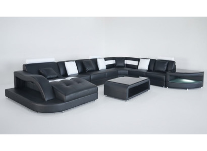 Sofá de esquina en forma de U, sofá de sala de estar, sofá, almohadón, esquina, tela, sofás, muebles, cuero.