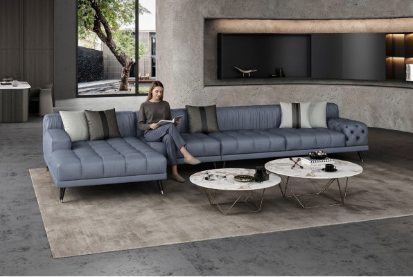 Chesterfield Sofá Sofá Tapizado Lujo Muebles Diseño Sofá Esquinero Cuero