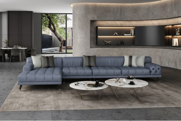 Chesterfield Sofá Sofá Tapizado Lujo Muebles Diseño Sofá Esquinero Cuero