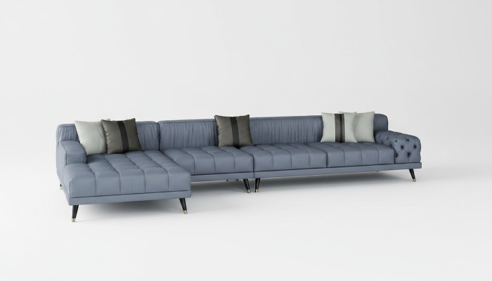 Chesterfield Sofá Sofá Tapizado Lujo Muebles Diseño Sofá Esquinero Cuero