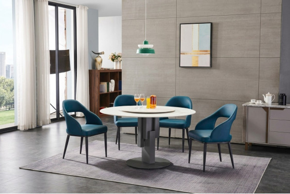 Muebles de comedor Mesa de comedor ovalada Diseño de mesa Muebles de lujo Redonda Nueva Acero inoxidable