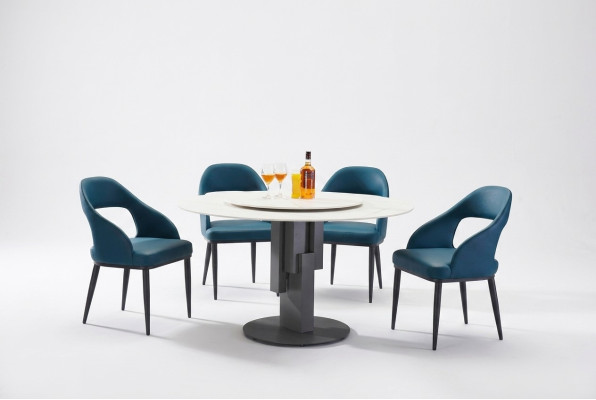 Muebles de comedor Mesa de comedor ovalada Diseño de mesa Muebles de lujo Redonda Nueva Acero inoxidable