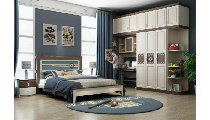 Dormitorio conjunto completo Cama Mesita de Noche Cómoda 6 piezas Diseño Set de Muebles de Madera