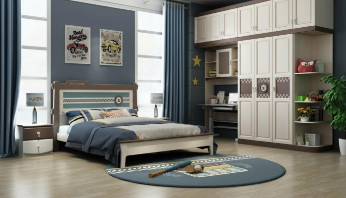 Dormitorio conjunto completo Cama Mesita de Noche Cómoda 6 piezas Diseño Set de Muebles de Madera