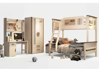 Dormitorio juvenil conjunto de habitación infantil moderno armario cómoda mesa nuevo 2 piezas.
