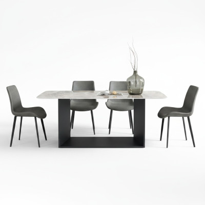 Mesa de comedor Moderna acero inoxidable Comedor Sala de estar Cocina Mesas Diseño Mesa Metal