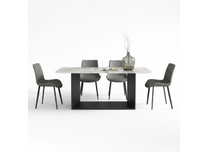 Mesa de comedor Moderna acero inoxidable Comedor Sala de estar Cocina Mesas Diseño Mesa Metal