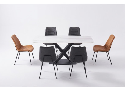 Mesa de comedor de lujo mesa mesa de comedor de metal mesa de comedor de acero inoxidable moderno nuevo.
