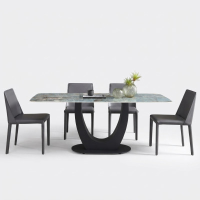 Comedor Mesa de comedor Moderna Acero inoxidable Sala de estar Cocina Mesas Diseño Mesa Metal
