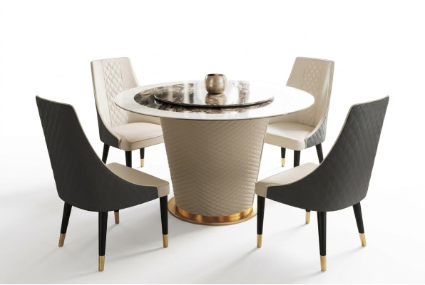 Mesa de comedor de mármol, mesas modernas de comedor, sala de estar, cocina, diseño de mesas, mesa redonda, nuevo.