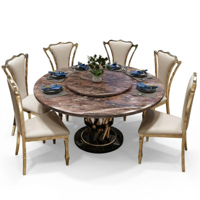 Estilo de cocina de mármol Mesa de comedor moderna Mesas de comedor de lujo Diseño de muebles de lujo