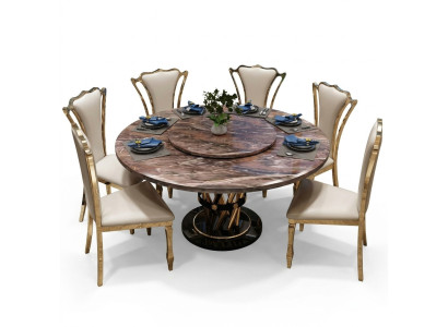 Estilo de cocina de mármol Mesa de comedor moderna Mesas de comedor de lujo Diseño de muebles de lujo