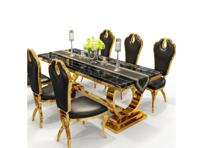 Mesa de comedor de acero inoxidable para cocina moderna diseño de mesa de metal.