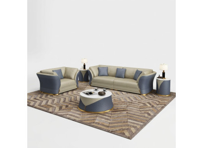Conjunto de sofá de 4 plazas + 1 asiento Sofá conjunto de tapizado Muebles de diseño italiano Sofá