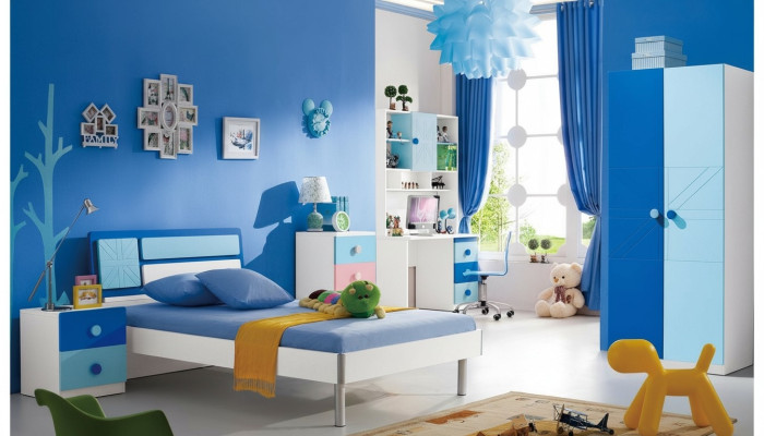 Juego de dormitorio infantil cama armario juvenil moderno Nuevo set de 4 piezas.