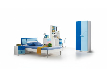 Juego de dormitorio infantil cama armario juvenil moderno Nuevo set de 4 piezas.