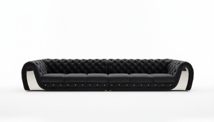Sofás 6 plazas textil gran XXL sala de estar tela nuevo sofá reposabrazos muebles.