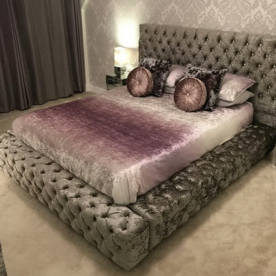 Chesterfield cama doble muebles 180x200 textil tapizado camas de diseño de lujo marco