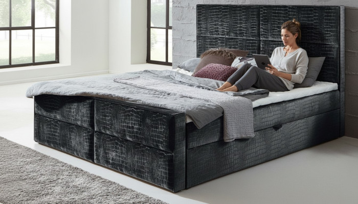 Cama tapizada de cuero Boxspring 200x200cm cama doble de hotel camas de lujo modernas nuevas