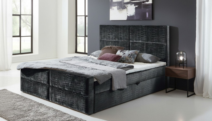Cama tapizada de cuero Boxspring 200x200cm cama doble de hotel camas de lujo modernas nuevas
